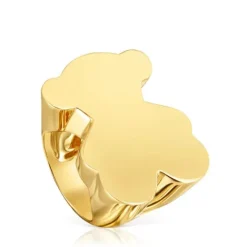 Anillo sello oso 30 mm con baño de oro 18 kt sobre plata Sweet Dolls^TOUS Discount
