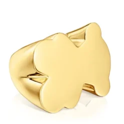 Anillo sello oso 30 mm con baño de oro 18 kt sobre plata Sweet Dolls^TOUS Discount