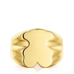 Anillo sello oso 15 mm con baño de oro 18 kt sobre plata Sweet Dolls^TOUS Discount