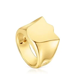 Anillo sello tulipa con baño de oro 18 kt sobre plata Sweet Dolls^TOUS Discount