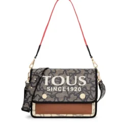 Bandolera mediana Audree negra y beige Kaos Icon^TOUS