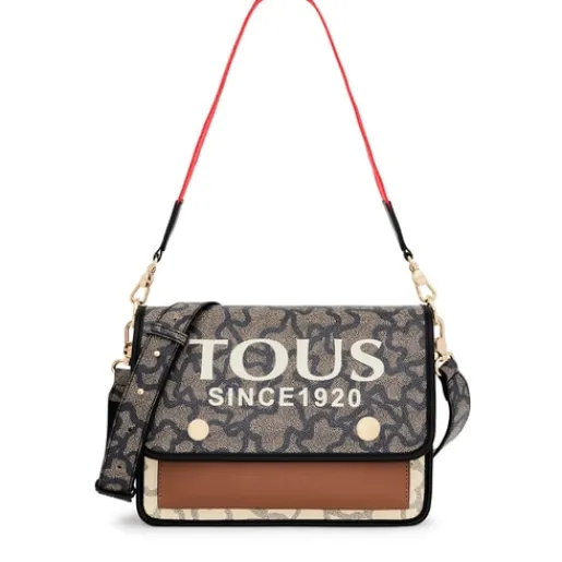 Bandolera mediana Audree negra y beige Kaos Icon^TOUS