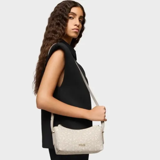 Bandolera mediana beige Kaos Mini Lines^TOUS New