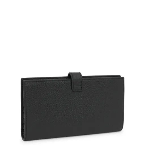 Billetera grande Flap de piel negra Miranda^TOUS New