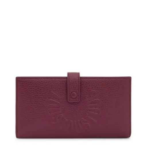 Billetera grande Flap de piel burdeos Miranda^TOUS Best