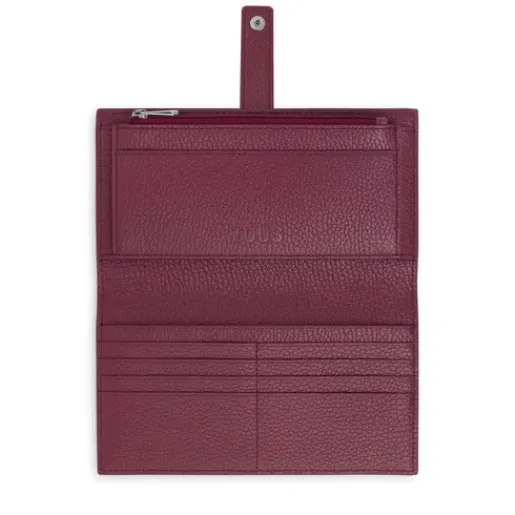 Billetera grande Flap de piel burdeos Miranda^TOUS Best