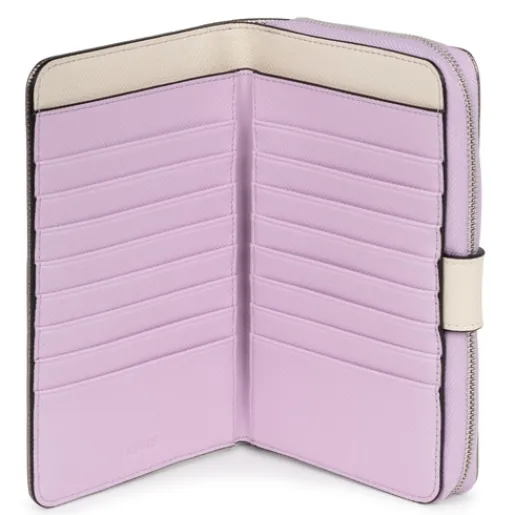 Billetera mediana plateada New Dubai Saffiano^TOUS