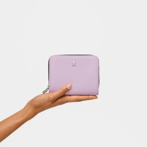 Billetera pequeña malva New Dubai Saffiano^TOUS Best