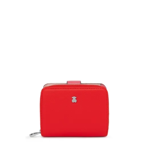 Billetera pequeña roja New Dubai Saffiano^TOUS