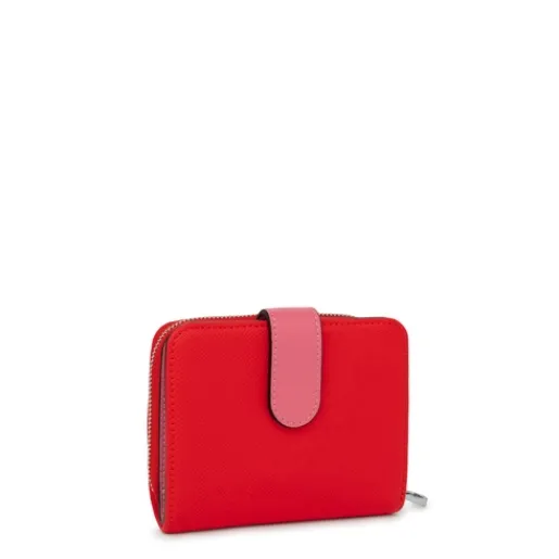 Billetera pequeña roja New Dubai Saffiano^TOUS