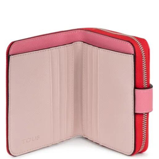 Billetera pequeña roja New Dubai Saffiano^TOUS
