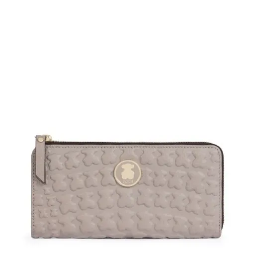 Billetero mediano Sherton de Piel en color topo^TOUS Sale