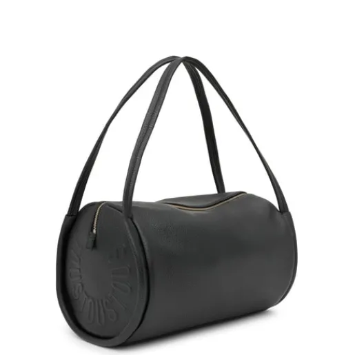 Bolso Duffle mediano de piel negra Miranda^TOUS Clearance