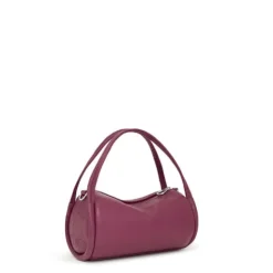 Bolso Duffle pequeño de piel burdeos Miranda^TOUS Best
