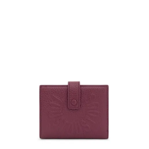 Cartera Flap de piel burdeos Miranda^TOUS Clearance