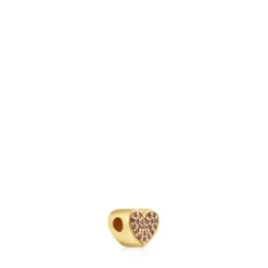 Charm 1950 corazón con baño de oro 18 kt sobre plata y rodolitas^TOUS Hot