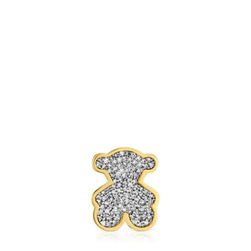 Charm 1950 oso con baño de oro 18 kt sobre plata y diamantes^TOUS