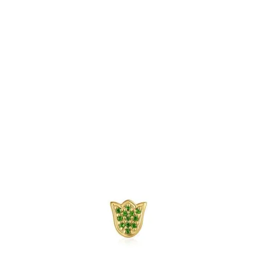 Charm 1950 tulipa con baño de oro 18 kt sobre plata y tsavoritas^TOUS Sale