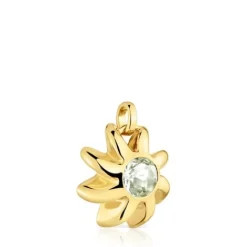 Colgante con baño de oro 18 kt sobre plata y prasiolita Galia^TOUS Online