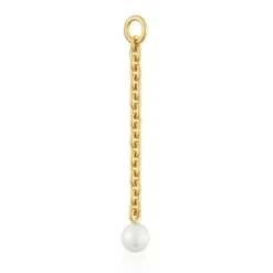 Colgante con baño de oro 18 kt sobre plata y perla cultivada Hold Oval^TOUS Hot