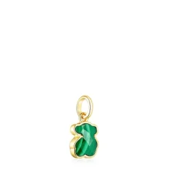 Colgante con baño de oro 18 kt sobre plata y malaquita Icon Color^TOUS Hot