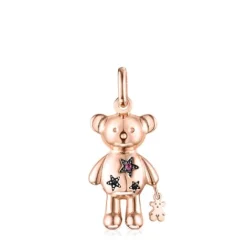 Colgante con baño de oro rosa 18 kt sobre plata y gemas Teddy Bear Stars^TOUS Clearance