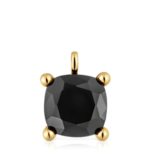 Colgante grande con baño de oro 18 kt sobre plata y ónix Color Black^TOUS Outlet