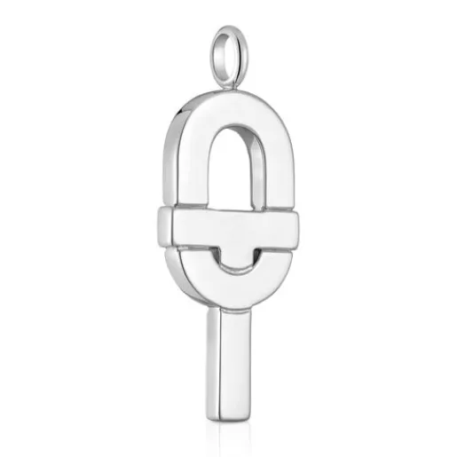 Colgante grande de plata y esmalte negro MANIFESTO^TOUS Clearance