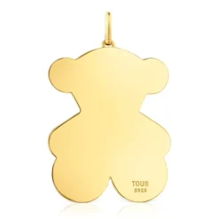 Colgante grande oso con baño de oro 18 kt sobre plata 38 mm Sweet Dolls^TOUS Best