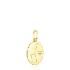 Colgante Leo con baño de oro 18 kt sobre plata, nácar y topacios Horoscope^TOUS Online