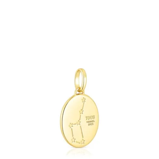 Colgante Libra con baño de oro 18 kt sobre plata, nácar y topacios Horoscope^TOUS Best