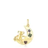 Colgante luna-oso con baño de oro 18 kt sobre plata y gemas Teddy Bear^TOUS Outlet