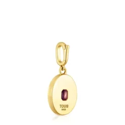 Colgante medalla con baño de oro de 18 kt sobre plata, nácar y amatista Medallions^TOUS Discount