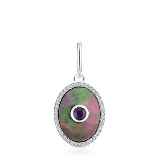 Colgante medalla de plata con nácar, amatista y topacio Medallions^TOUS Discount