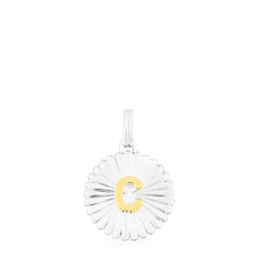 Colgante medalla letra C bicolor Alphabet^TOUS New
