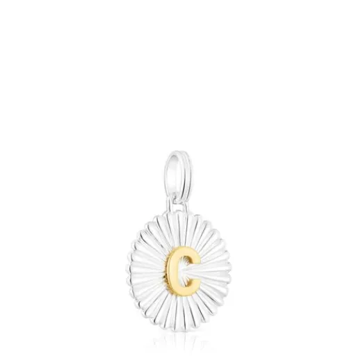 Colgante medalla letra C bicolor Alphabet^TOUS New