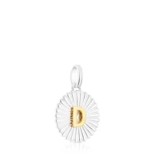 Colgante medalla letra D bicolor Alphabet^TOUS New