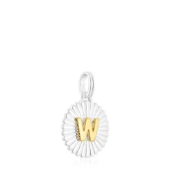 Colgante medalla letra W bicolor Alphabet^TOUS New