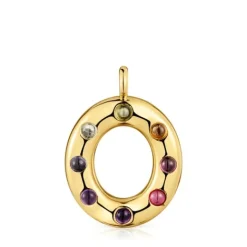 Colgante mediano con baño de oro 18 kt sobre plata y gemas Sugar Party^TOUS New