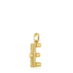 Colgante mediano letra E con baño de oro 18 kt sobre plata Alphabet^TOUS New