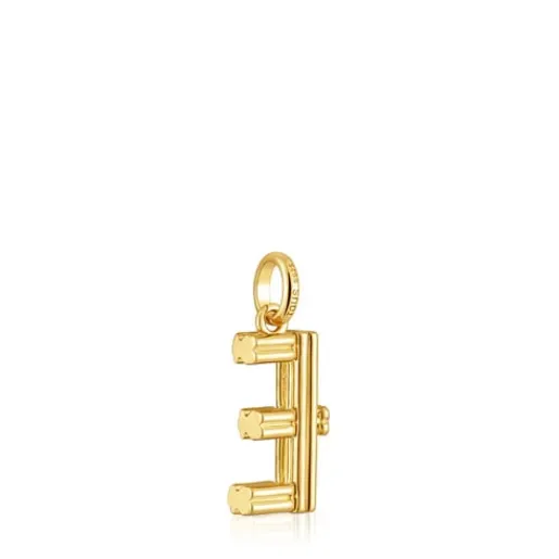 Colgante mediano letra E con baño de oro 18 kt sobre plata Alphabet^TOUS New