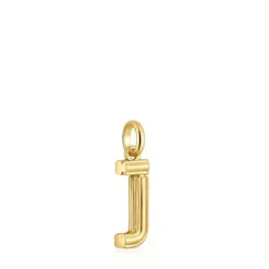 Colgante mediano letra J con baño de oro 18 kt sobre plata Alphabet^TOUS