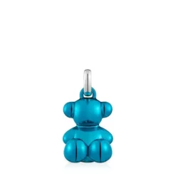 Colgante oso de acero en color azul Bold Bear^TOUS Best
