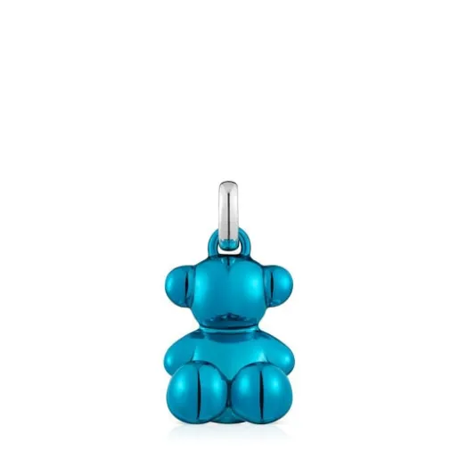 Colgante oso de acero en color azul Bold Bear^TOUS Best