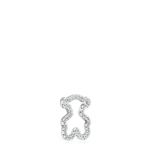 Colgante oso de oro blanco con diamantes 14 mm Icon Gems^TOUS Hot