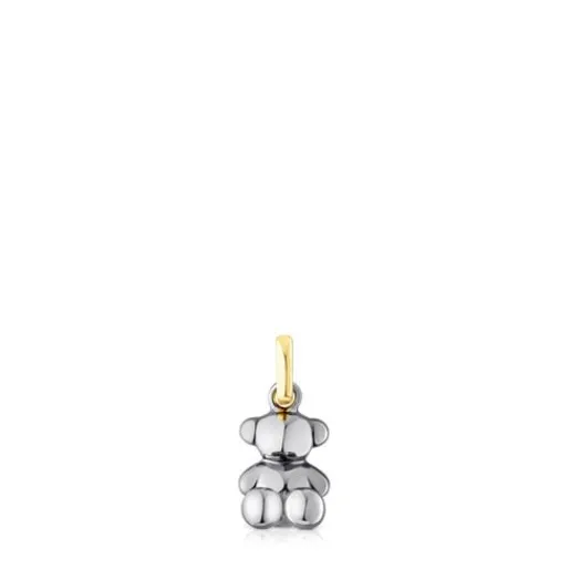 Colgante oso de plata dark silver con baño de oro 18 kt sobre plata Bold Bear^TOUS Best