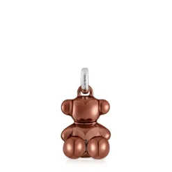 Colgante oso mediano de acero en color rosa cobrizo Bold Bear^TOUS Hot