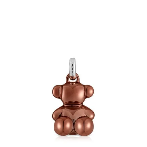 Colgante oso mediano de acero en color rosa cobrizo Bold Bear^TOUS Hot