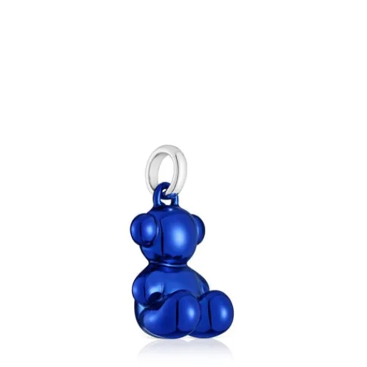 Colgante oso mediano de acero en color azul marino Bold Bear^TOUS Best
