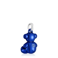 Colgante oso mediano de acero en color azul marino Bold Bear^TOUS Best